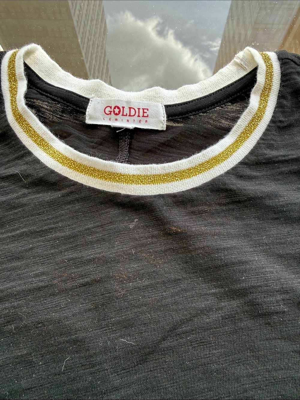 Goldie Black LeWinter Long Sleeve Pima Cotton Ringertee. Size XS.